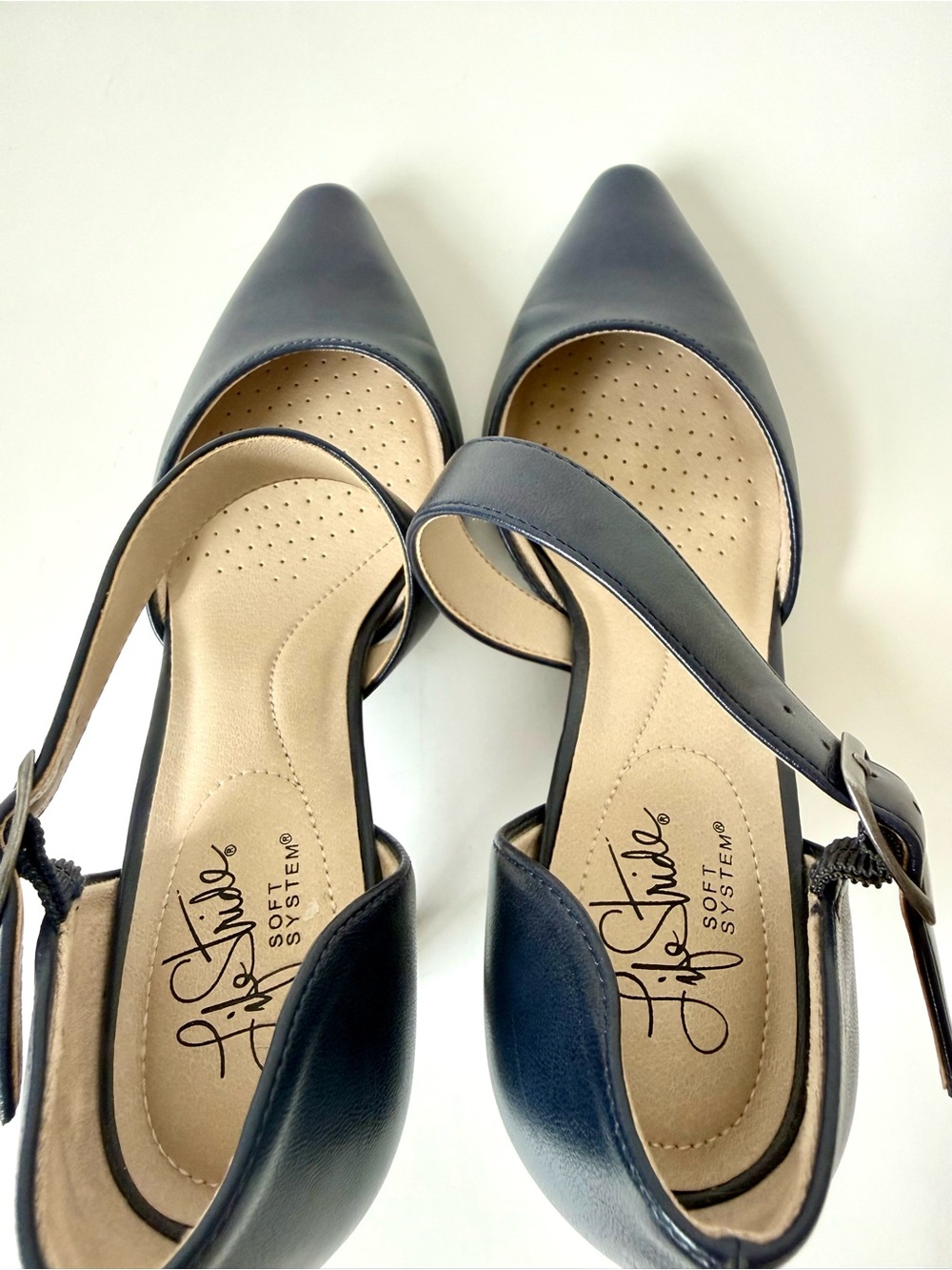 LIFE STRIDE Kamala Navy Pointed-Toe Cross-Strap Heels—SZ. 7.5 - Picture 5 of 14